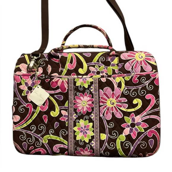 NWT Vera Bradley Vintage Laptop Portfolio Purple Punch Floral Bag Crossbody Y2K - Picture 1 of 9